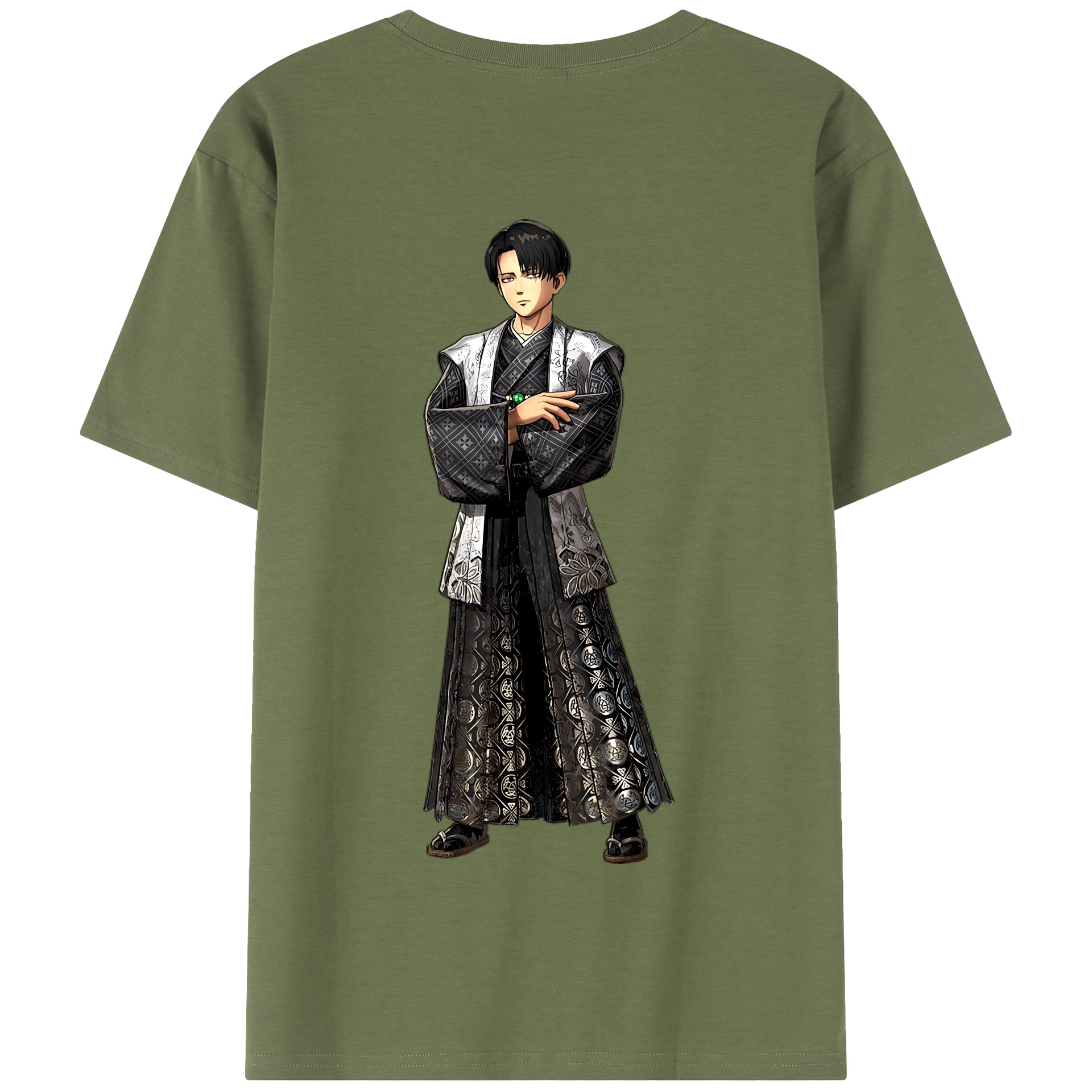 （画像用） 進撃の巨人 リヴァイ·アッカーマン Attack on Titan Levi Ackerman 綿100％半袖Tシャツ（背面プリント）